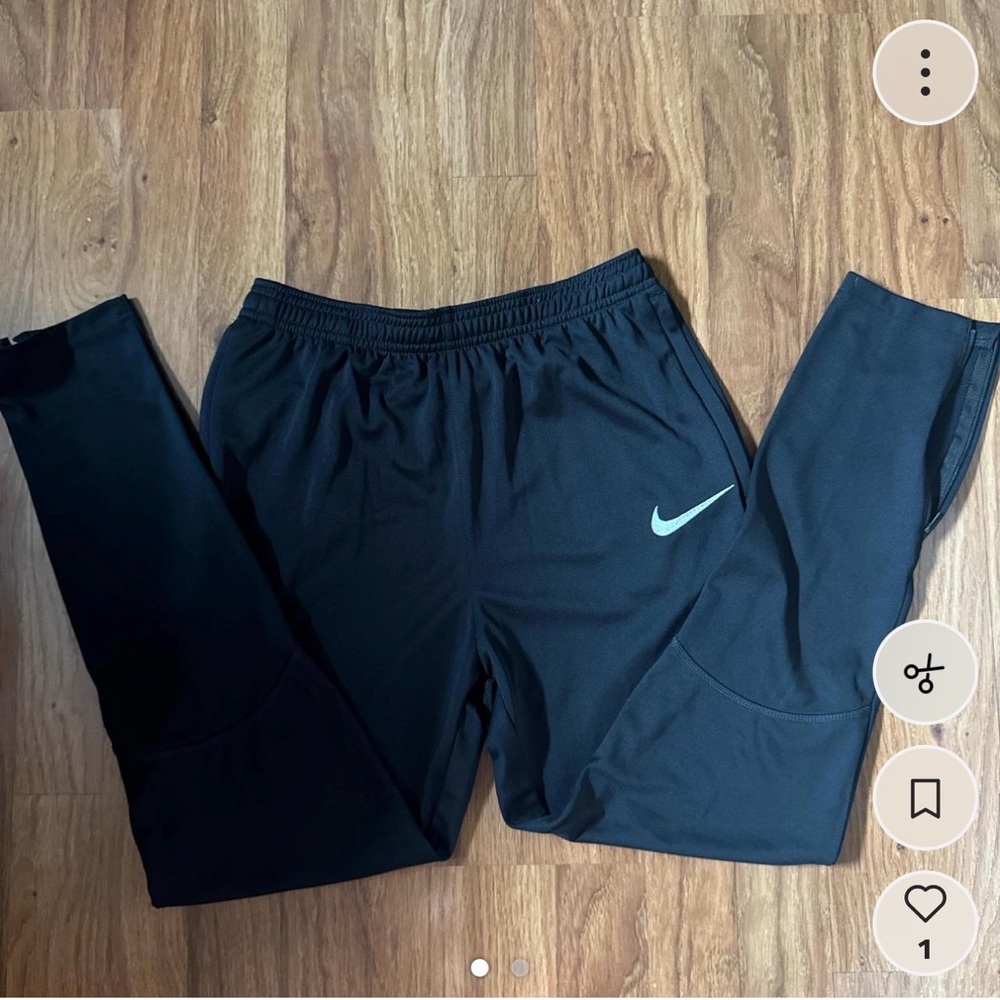 Nike Kids Black Joggers with White Logo